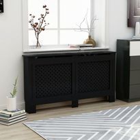 Lämpöpatterin suoja musta 152x19x81 cm mdf