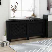 Lämpöpatterin suoja musta 172x19x81 cm mdf