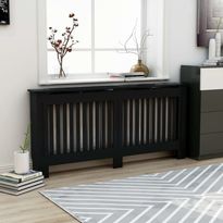 Lämpöpatterin suoja musta mdf 172x19x81cm
