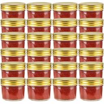 Lasiset hillopurkit kullan värisillä kansilla 24 kpl 110 ml