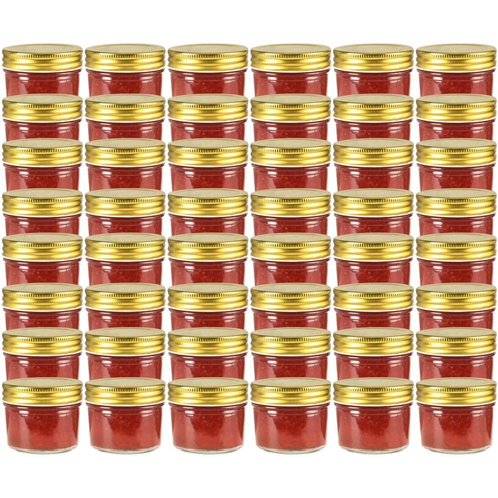 Lasiset hillopurkit kullan värisillä kansilla 48 kpl 110 ml