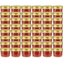 Lasiset hillopurkit kullan värisillä kansilla 48 kpl 110 ml