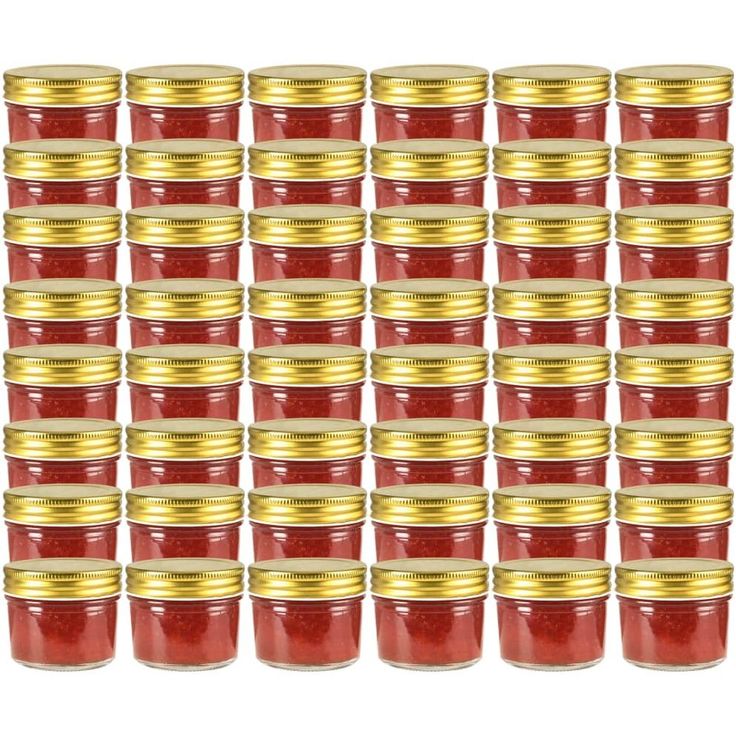 Lasiset hillopurkit kullan värisillä kansilla 48 kpl 110 ml_1