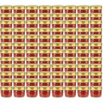 Lasiset hillopurkit kullan värisillä kansilla 96 kpl 110 ml