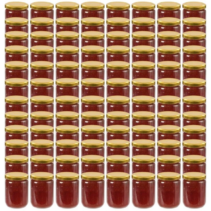 Lasiset hillopurkit kullan värisillä kansilla 96 kpl 230 ml_1
