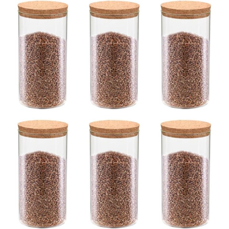 Lasiset säilytyspurkit korkkikannella 6 kpl 1100 ml_1