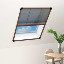 Laskostettu hyönteisverkko ikkunaan 80x100 cm alumiini ruskea