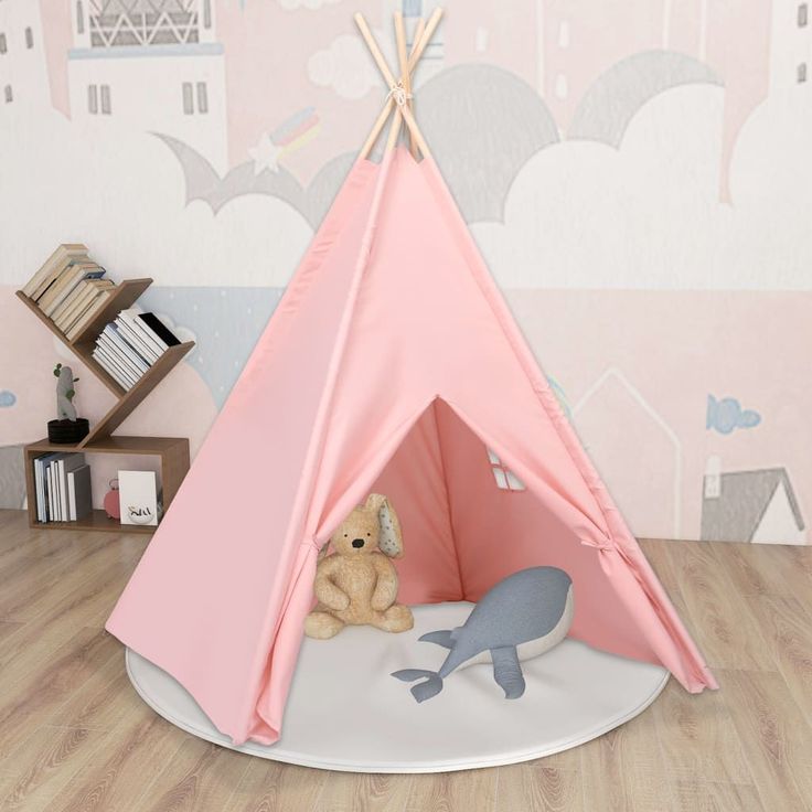 Lasten tiipiiteltta  laukku peachskin pinkki 120x120x150 cm