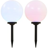 Led-aurinkokennovalaisin 2kpl väriä vaihtava pyöreä 30cm rgb