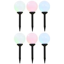 Led-aurinkokennovalaisin 6kpl väriä vaihtava pyöreä 20cm rgb