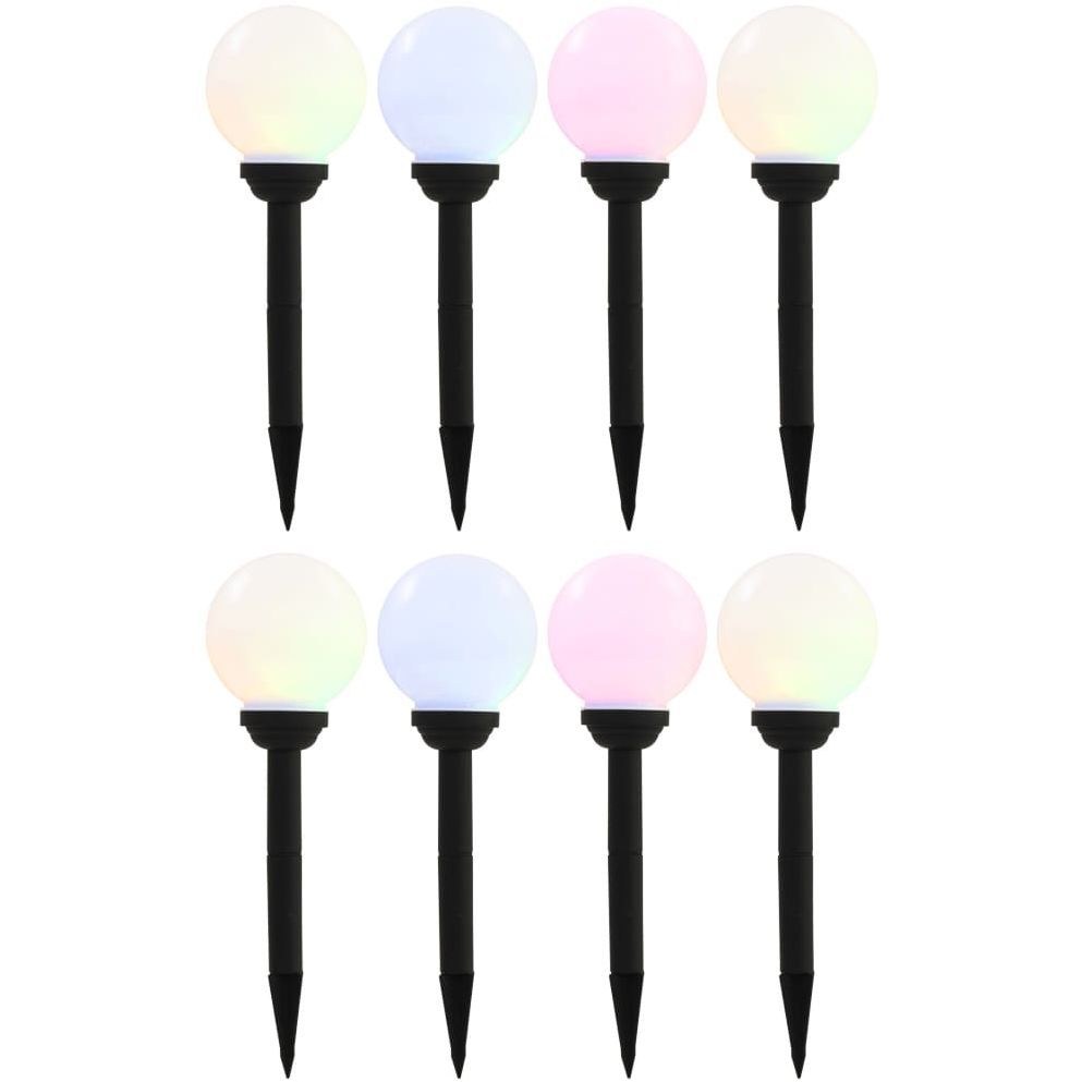 Led-aurinkokennovalaisin 8kpl väriä vaihtava pyöreä 15cm rgb