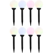 Led-aurinkokennovalaisin 8kpl väriä vaihtava pyöreä 15cm rgb