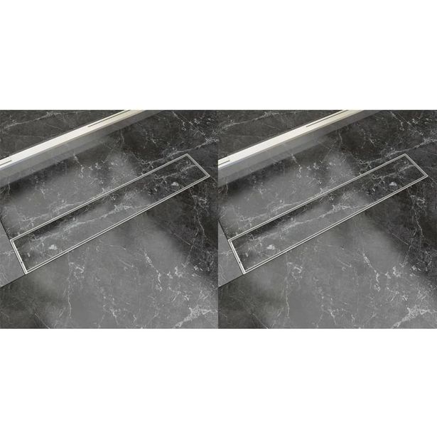 Lineaarinen suihkukaivo 2 kpl 630x140mm ruostumaton teräs