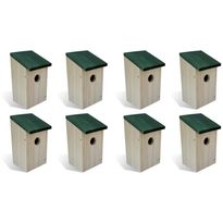 Linnunpöntöt 8 kpl puu 12x12x22 cm