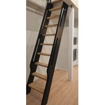 Parviportaat Lappiporras Loimu Plus, musta/puu, kerroskorkeus 2500 mm