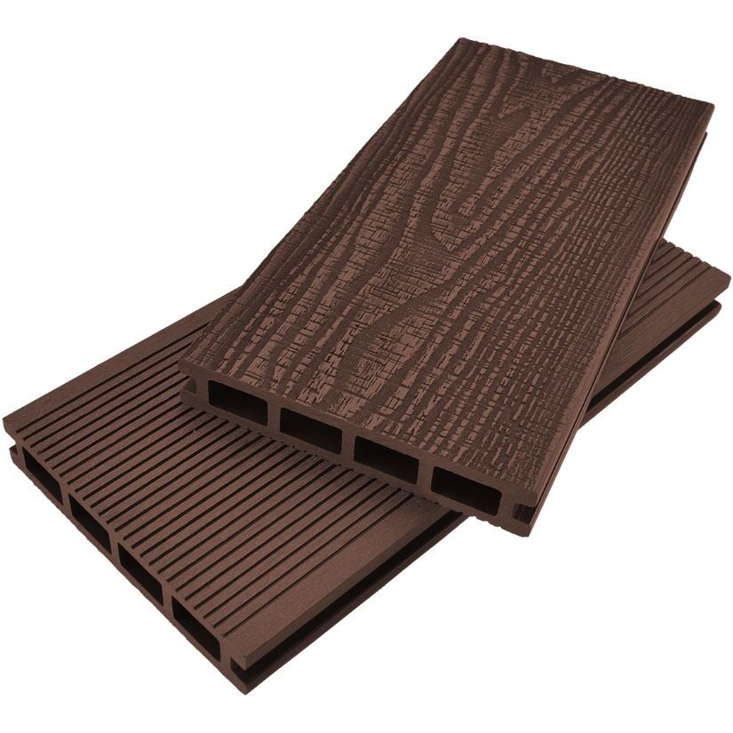 Terassilauta Cent 3D, 25x146x3900mm, puukomposiitti, Teak Maakalla