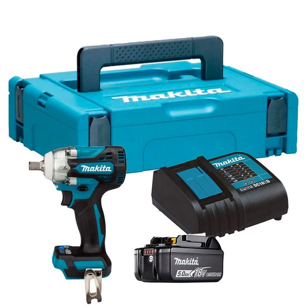 Iskevä akkumutterinväännin Makita LXT DTW301, 330Nm, 18V, 5.0Ah akulla + Makpac 1