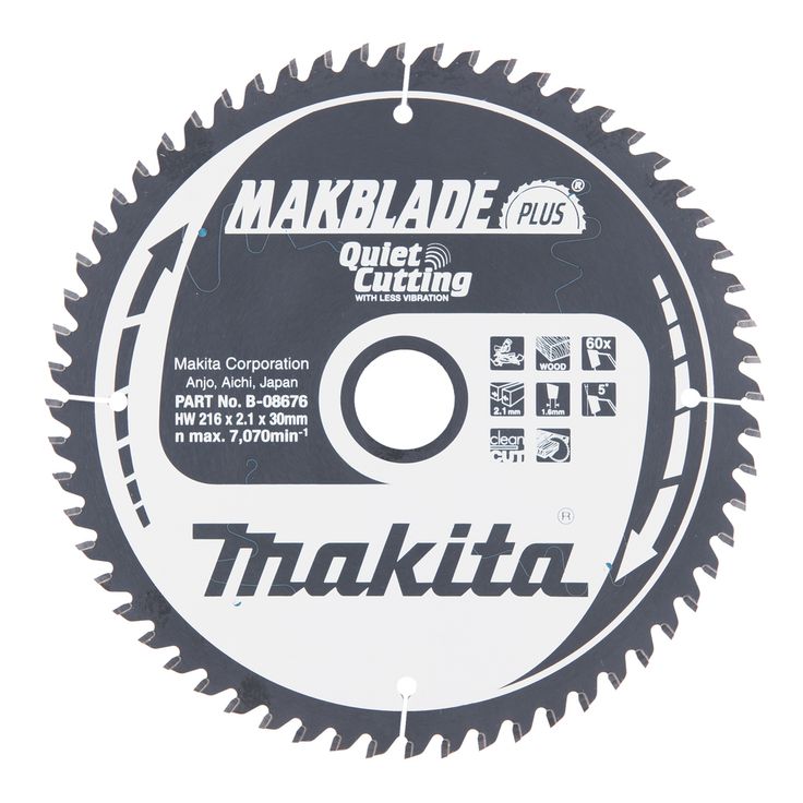 Sahanterä Makita MakBlade Plus B-08676, Ø216x2.1x30mm, 60T