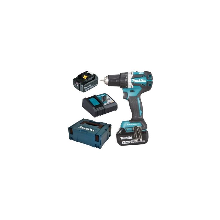 Akkuporakone Makita DDF484RTJ, 54/30Nm, 18V, 2x5.0Ah akuilla + Makpac