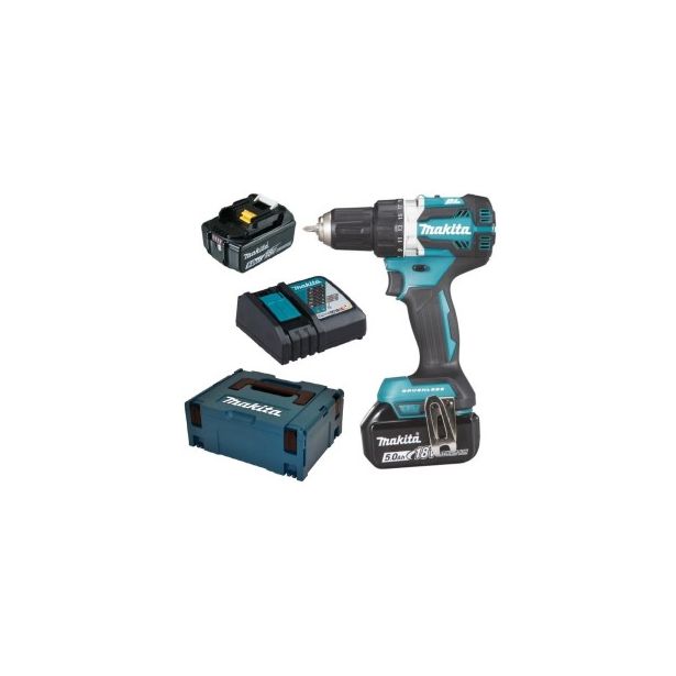 Akkuporakone Makita DDF484RTJ, 54/30Nm, 18V, 2x5.0Ah akuilla + Makpac