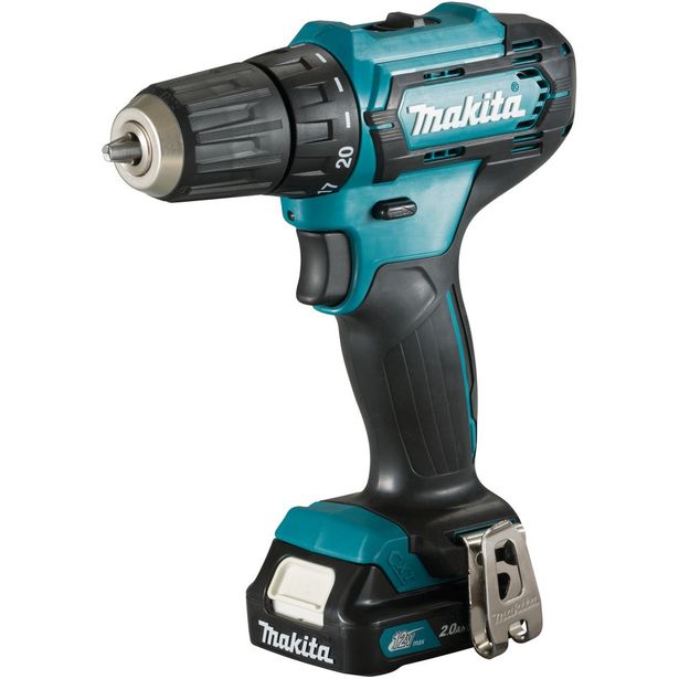 Akkuporakone Makita DF333DWAE, 30/14Nm, 12V, 2x2.0Ah akuilla, Verkkokaupan poistotuote