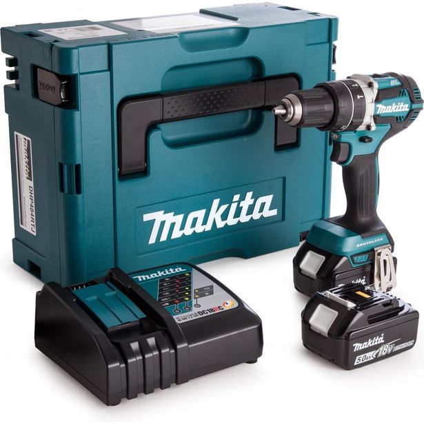 Akkuiskuporakone Makita DHP484RTJ, 54/30Nm, 18V, 2x5.0Ah akuilla + Makpac
