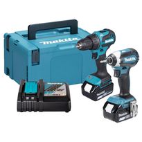 Akkukonesarja Makita LXT DLX2535TJ, DDF490 + DTD153, 18V, 2x5.0Ah akuilla + Makpac