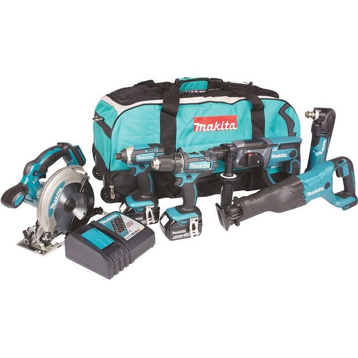 Akkukonesarja Makita LXT Combokit, 6 konetta, 18V, 3x5.0Ah akuilla
