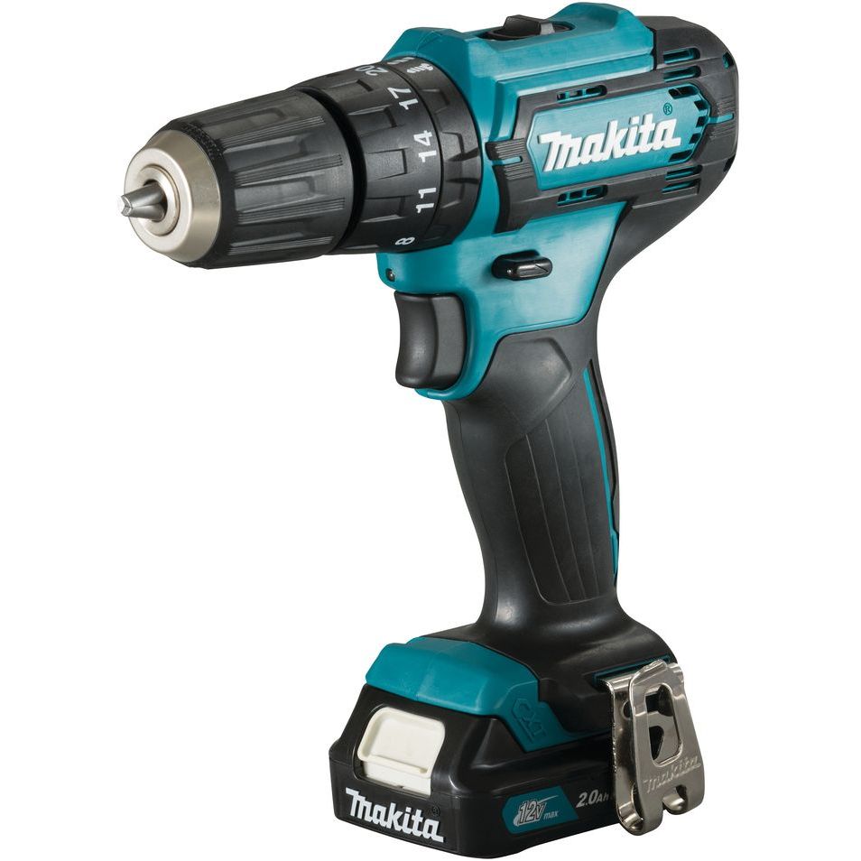 Akkuiskuporakone Makita HP333DWAE, 30/14Nm, 12V, 2x2.0Ah akuilla