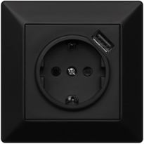 Pistorasia USB-laturilla Malmbergs Delta 1-osainen 16 A IP20 uppo, 1 x USB-A