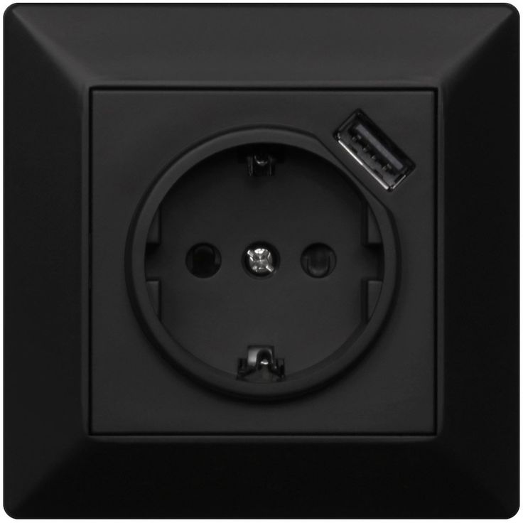 Pistorasia USB-laturilla Malmbergs Delta 1-osainen 16 A IP20 uppo, 1 x USB-A