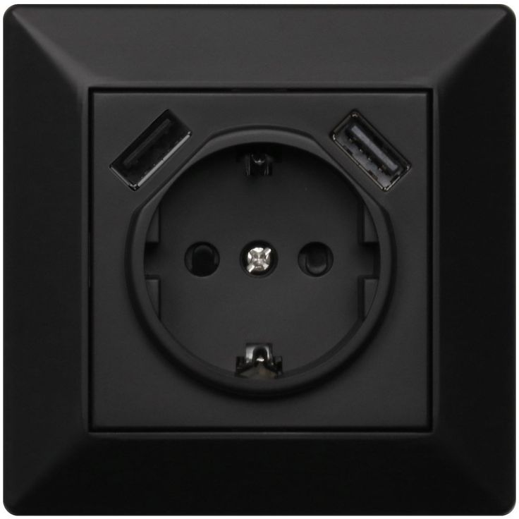 Pistorasia USB-laturilla Malmbergs Delta 1-osainen 16 A IP20 uppo, 2 x USB-A