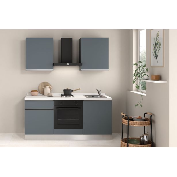 Valmiskeittiö Mimo Furniture Alexa kitchen 180 ilman kodinkoneita, sininen/valkoinen