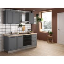 Valmiskeittiö Mimo Furniture Liliane, leveys 195cm, harmaa