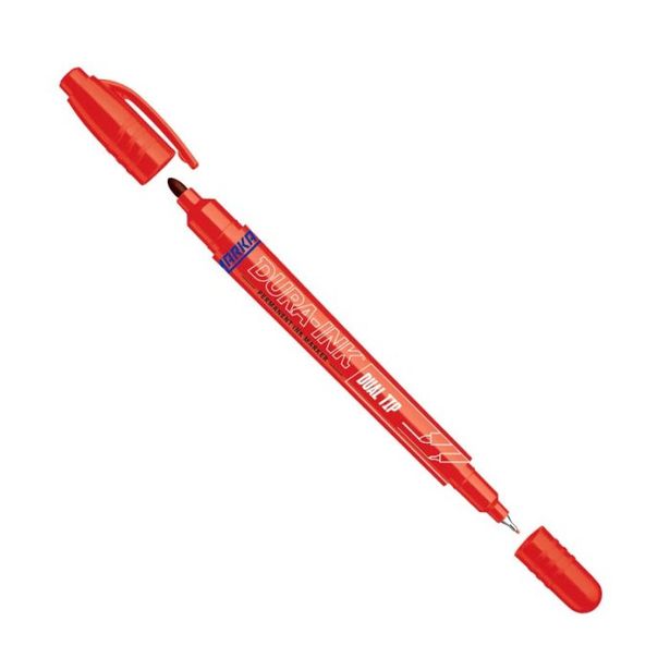 Huopakynä Markal Dura-Ink Dual Tip, kaksipäinen, punainen