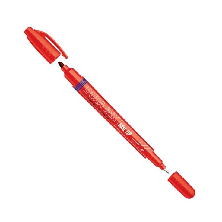 Huopakynä Markal Dura-Ink Dual Tip, kaksipäinen, punainen