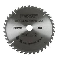 Pyörösahanterä Procat Ø260mm, 40T