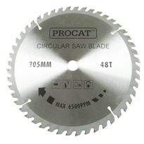 Pyörösahanterä Procat Ø205mm, 48T, keskiö Ø16mm