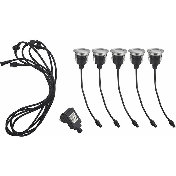 LED-terassivalosarja Malmbergs Ground III Kit 5x0.6W, IP67, teräs