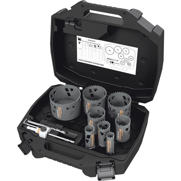 TCT-reikäsahasarja Mandrex UltraXcut, Ø22-105mm, 11-os.