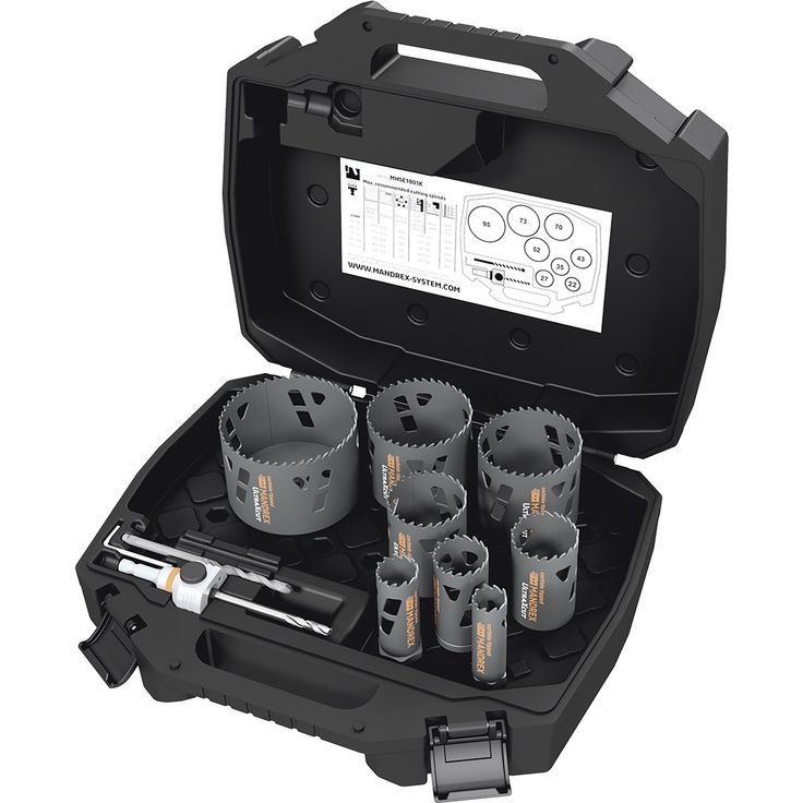 TCT-reikäsahasarja Mandrex UltraXcut, Ø22-105mm, 11-os.