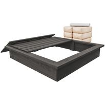 Hiekkalaatikko + hiekka Miljöökoriste, 125x125x25 cm, eri värejä