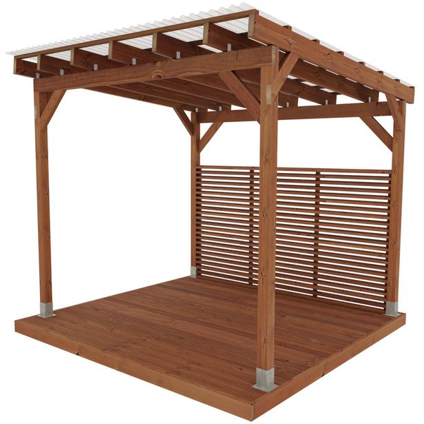 Pergola Miljöökoriste valokatteella, ruskea, 300x320x280 cm