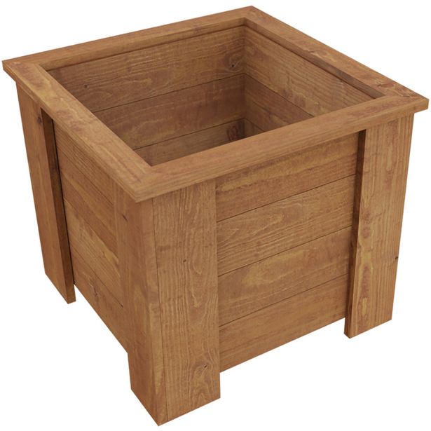 Kukkalaatikko Miljöökoriste, nelikulma, ruskea