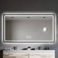 Valopeili Mirror Line 110x70cm, mustilla kehyksillä 