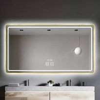 Valopeili Mirror Line 110x70cm, kultaisilla kehyksillä 