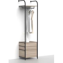 Eteisen säilytysjärjestelmä Mirror Line Nivo, tangolla ja laatikoilla, leveys 60cm, mittatilaus