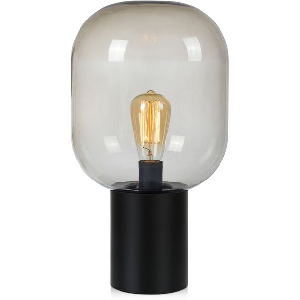 Pöytävalaisin Markslöjd Brooklyn, 44cm, musta/savu