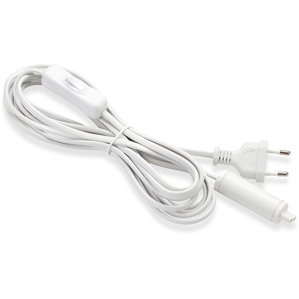 Valaisinjohto Markslöjd Expand, pistokkeella ja katkaisijalla, 3.5m, valkoinen