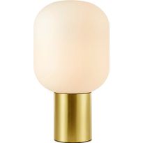 Pöytävalaisin Markslöjd Brooklyn, 44cm, harjattu messinki/valkoinen